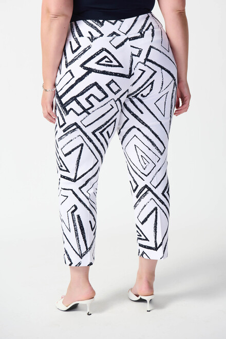Abstract Print Cropped Pants Style 241271. Vanilla/midnight Blue. 11