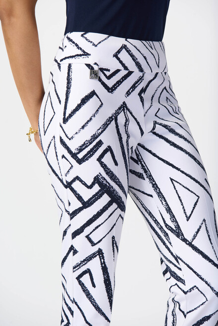 Abstract Print Cropped Pants Style 241271. Vanilla/midnight Blue. 4