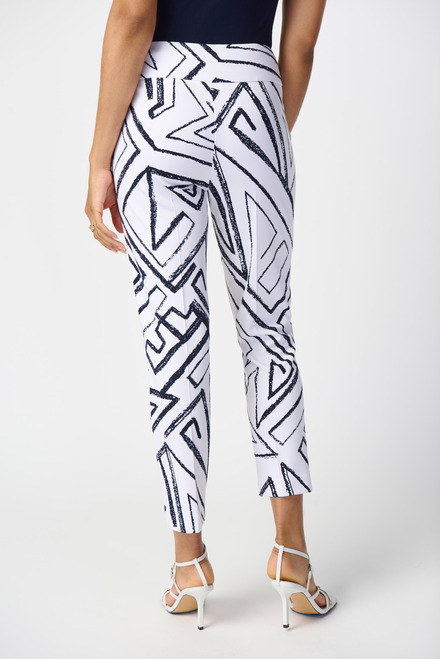 Abstract Print Cropped Pants Style 241271. Vanilla/midnight Blue. 5