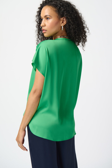 Wrap Front Satin Top Style 241278. Island Green. 2