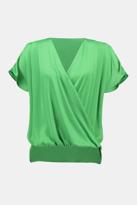 Wrap Front Satin Top Style 241278. Island Green. 5