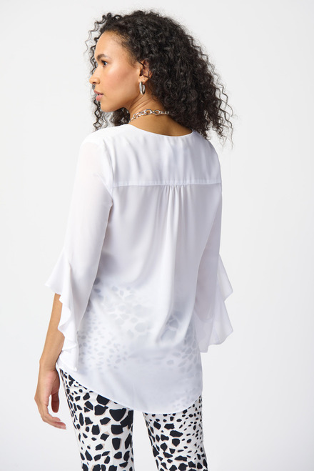 Draped Sleeve V-Neck Top Style 241283. Off White. 3