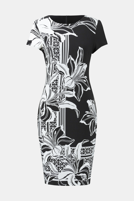 Two-Tone Printed Shirt Dress Style 241284. Black/vanilla. 6