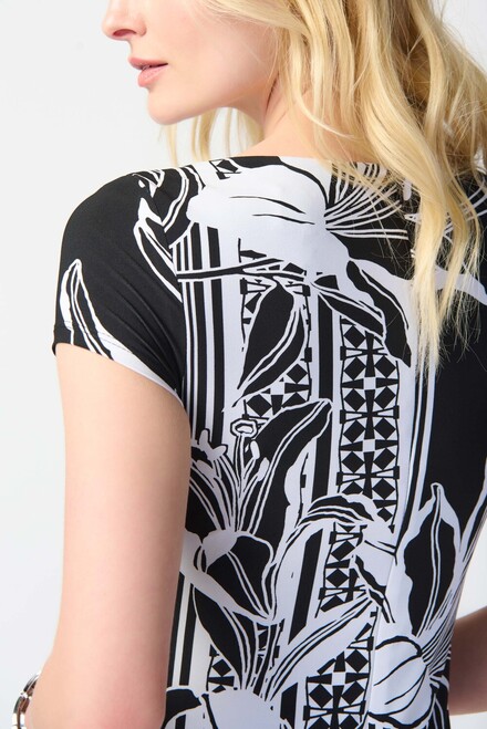 Two-Tone Printed Shirt Dress Style 241284. Black/vanilla. 5