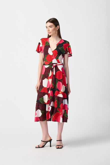 Floral Print Belted Wrap Dress Style 241285