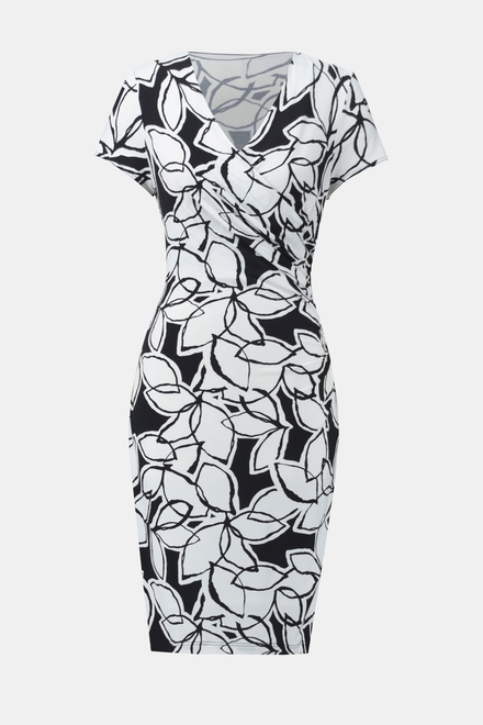 Petal Print Wrap Dress Style 241286. Midnight Blue/vanilla. 5