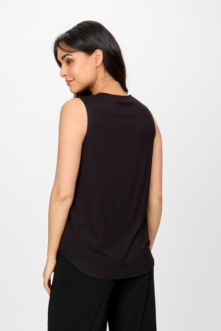Rounded Neck Wide Tank Style 241289. Black. 2