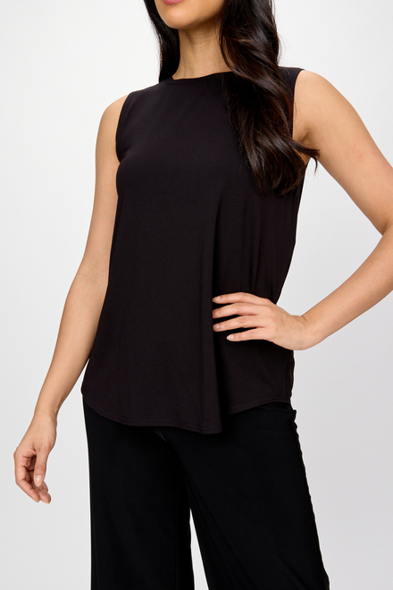 Rounded Neck Wide Tank Style 241289. Black. 3