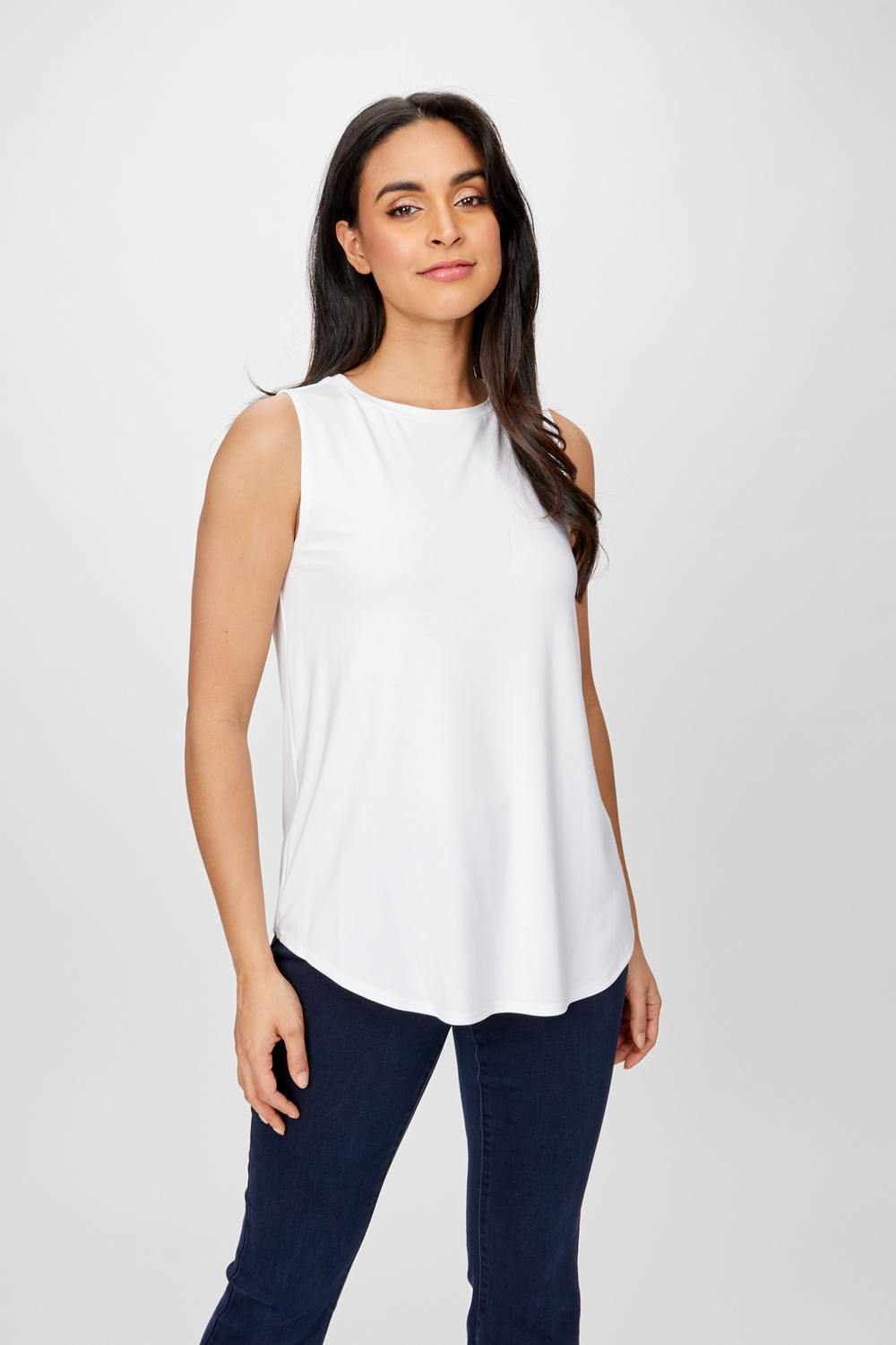 Rounded Neck Wide Tank Style 241289. Vanilla 30