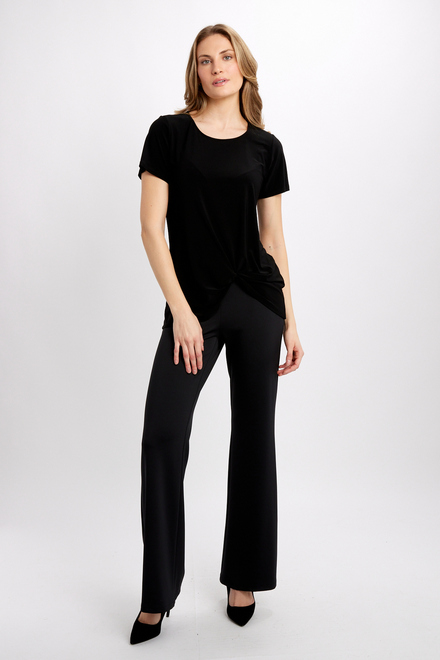 Scoop Neck Long T-Shirt Style 241290. Black. 4