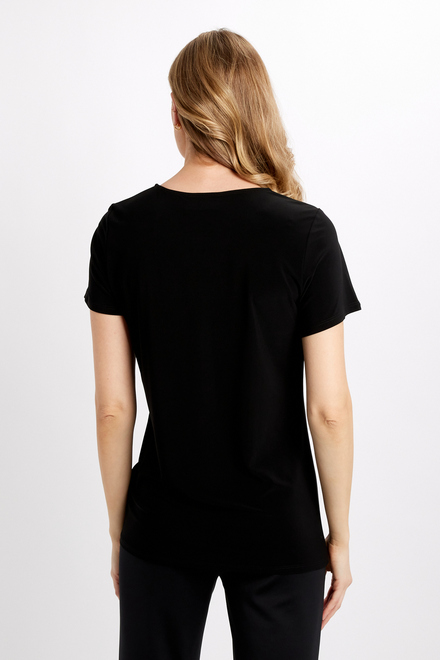 T-shirt long, finition pliss&eacute;e Mod&egrave;le 241290. Noir. 3