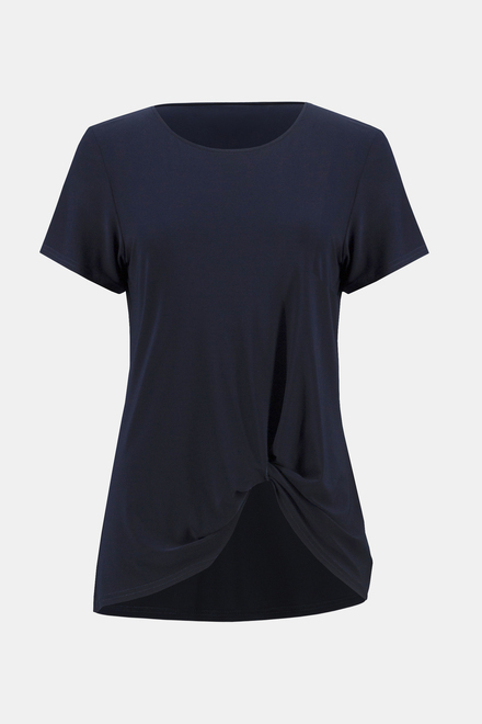 T-shirt long, finition pliss&eacute;e mod&egrave;le 241290. Bleu Nuit. 6