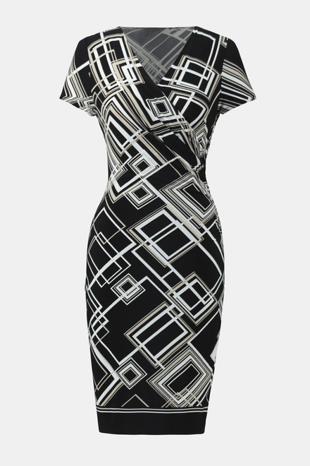Abstract Check Print Midi Dress Style 241295. Black/multi. 5