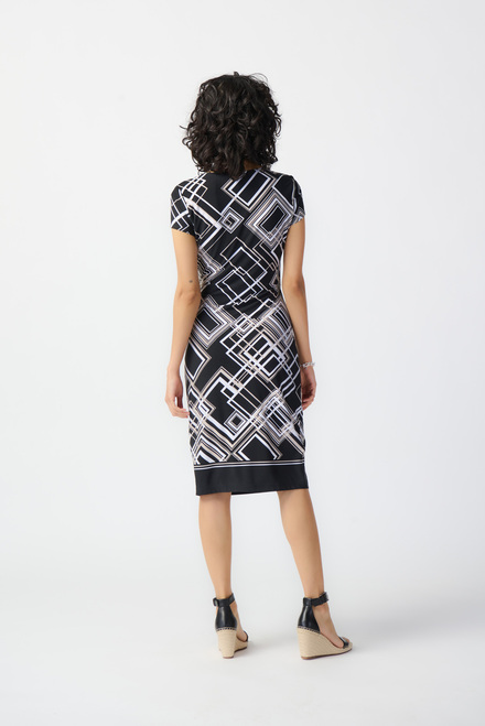Abstract Check Print Midi Dress Style 241295. Black/multi. 2
