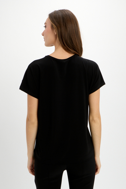 Basic Scoop Neck T-Shirt Style 241297. Black. 3