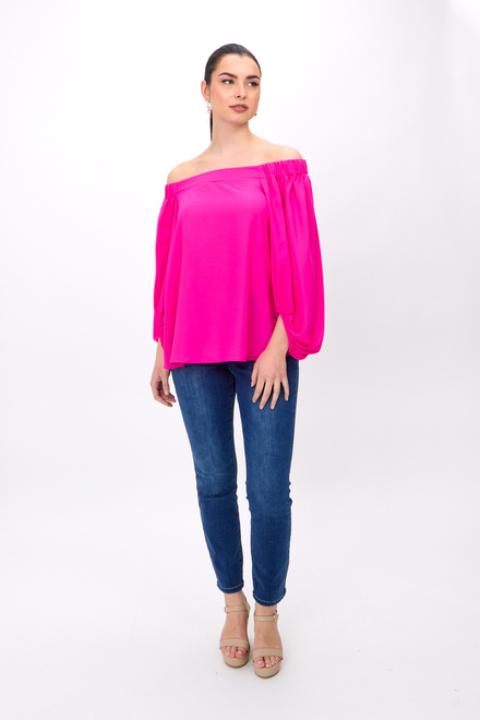 Puff Sleeve Blouse Style 241304. Ultra Pink. 3