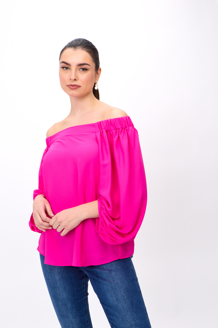Puff Sleeve Blouse Style 241304. Ultra Pink. 4