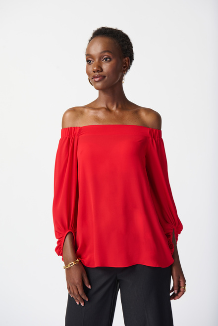 Puff Sleeve Blouse Style 241304. Radiant Red. 2