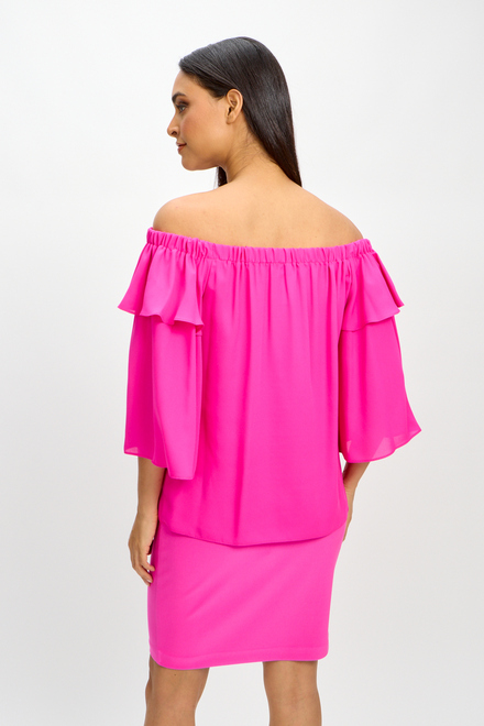 Flounce Sleeve Off-Shoulder Top Style 241305. Ultra Pink. 3