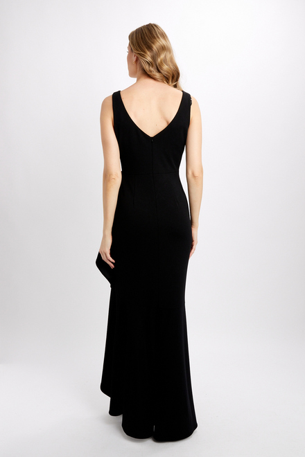 Ruffle Detail Slit Dress Style 241700. Black. 2