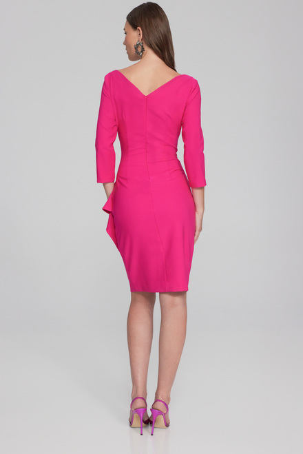 Brooch Detail Wrap Dress Style 241705. Shocking Pink. 2