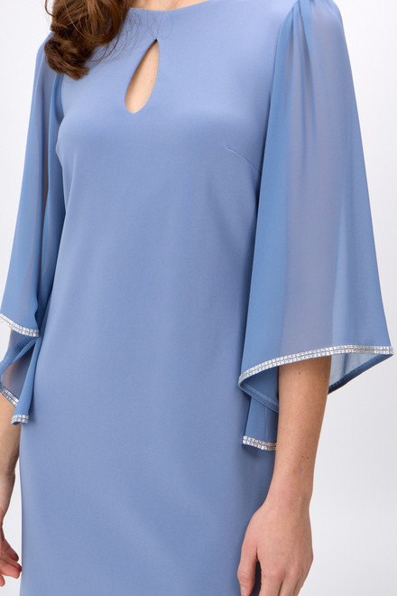 Dress, shiny 3/4 sleeves Model 241709. Serenity Blue. 2