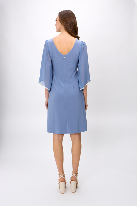 Dress, shiny 3/4 sleeves Model 241709. Serenity Blue. 3