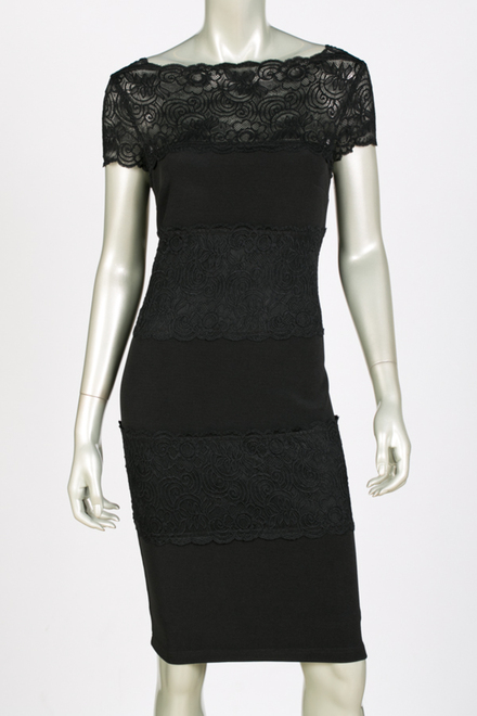 Joseph Ribkoff robe style 143439. Noir/noir