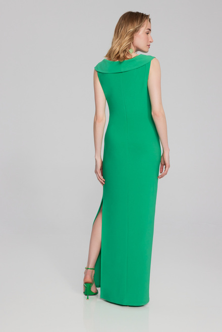 Ruffle Front Slit Dress Style 241711. Noble Green. 2