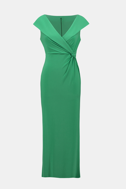 Ruffle Front Slit Dress Style 241711. Noble Green. 4