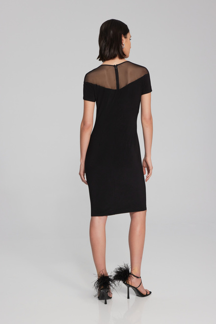 Beaded Detail Neckline Dress Style 241716. Black. 2