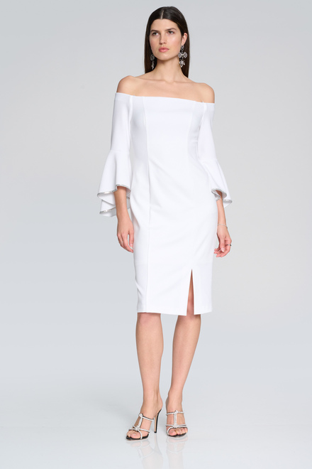 Off-Shoulder Embellished Sleeve Dress Style 241720. Vanilla 30