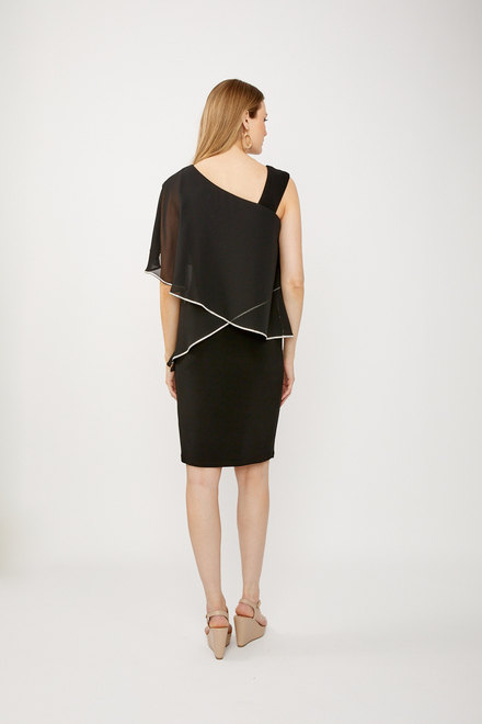Embellished Trim Tiered Dress Style 241721. Black. 2