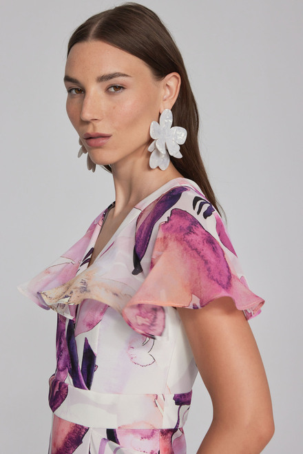 Floral Print Wrap Dress Style 241732. Vanilla/multi. 3