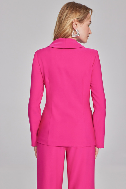 Pearl Button Blazer Style 241737. Shocking Pink. 2