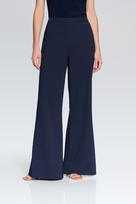 Wide Leg Flared Pants Style 241738. Midnight Blue. 2