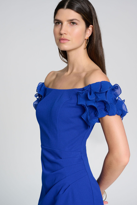 Flounced drop sleeves dress Style 241740. Royal Sapphire 163. 3