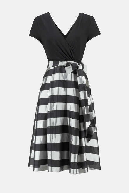 Striped Dual Fabric Dress Style 241748. Black/silver. 5