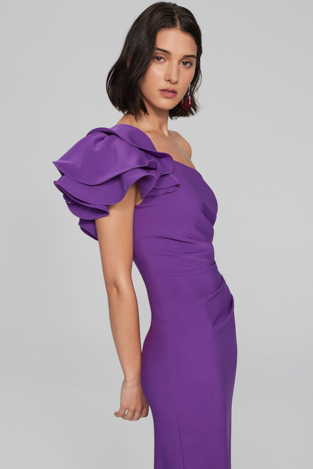 Ruffle Shoulder Asymmetric Dress Style 241755. Majesty. 3