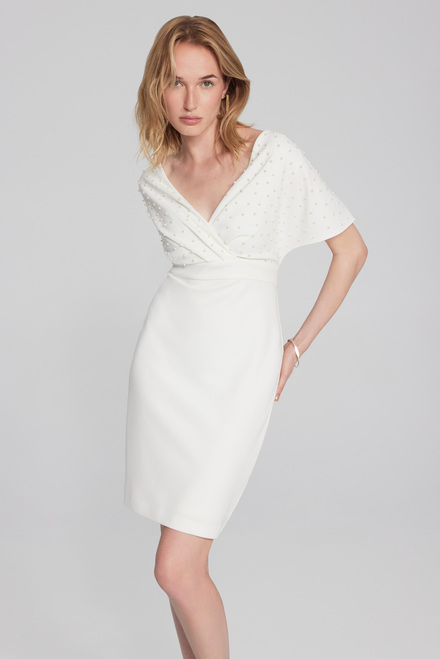 Pearl Bodice Wrap Front Dress Style 241761. Vanilla 30. 2