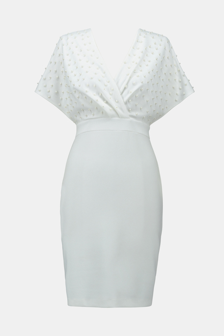 Pearl Bodice Wrap Front Dress Style 241761. Vanilla 30. 5