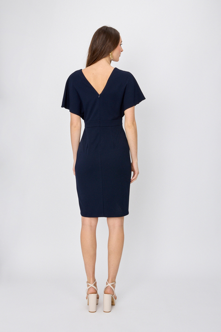 Pearl Bodice Wrap Front Dress Style 241761. Midnight Blue. 3