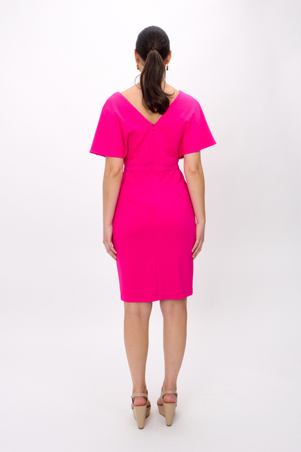Pearl Bodice Wrap Front Dress Style 241761. Shocking Pink. 2