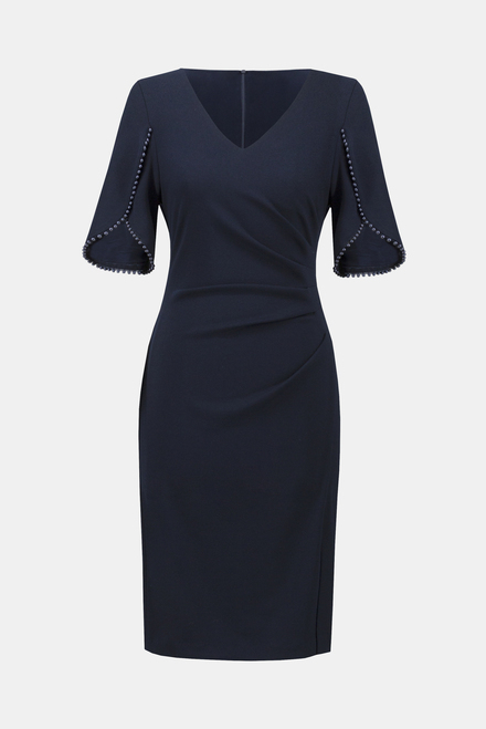 Beaded Detail Tulip Sleeve Dress Style 241762. Midnight Blue. 5