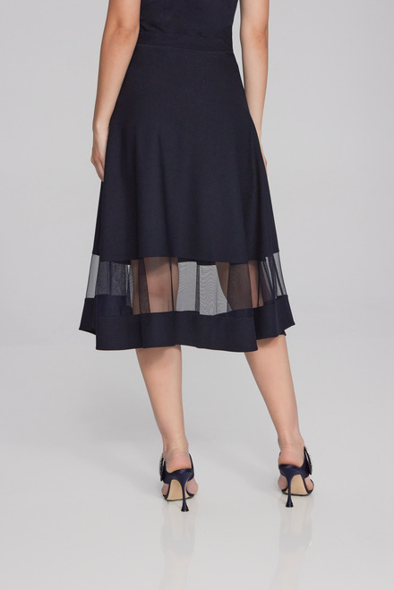 Mesh Band Flared Skirt Style 241763. Midnight Blue. 3
