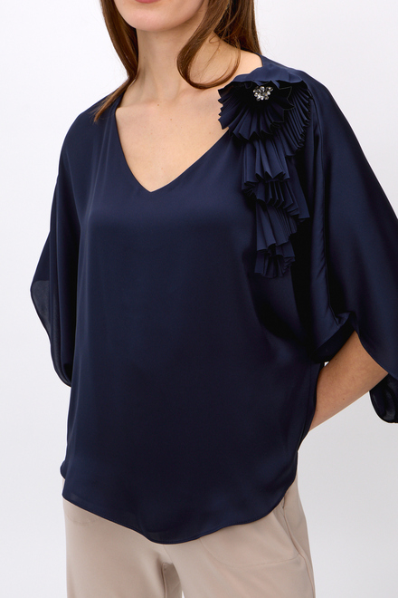 Floral Detail Top Style 241767. Midnight Blue. 3