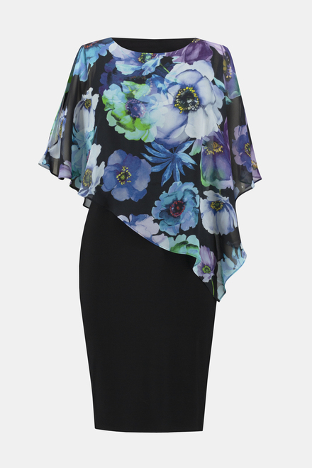 Drape Sleeve Sheer Floral Top Style 241768. Black/multi. 4