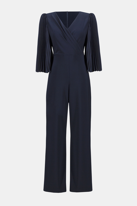 Pleated Sleeves Jumpsuit Style 241782. Midnight Blue. 4