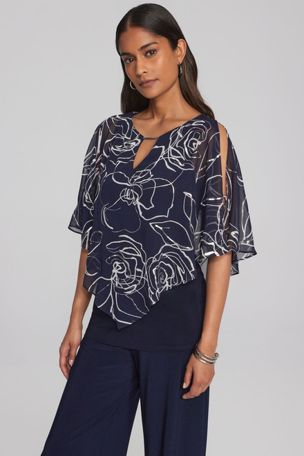 Printed Keyhole Neck Top Style 241783