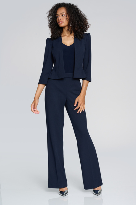 Puff Shoulder Cropped Jacket Style 241788. Midnight Blue. 3